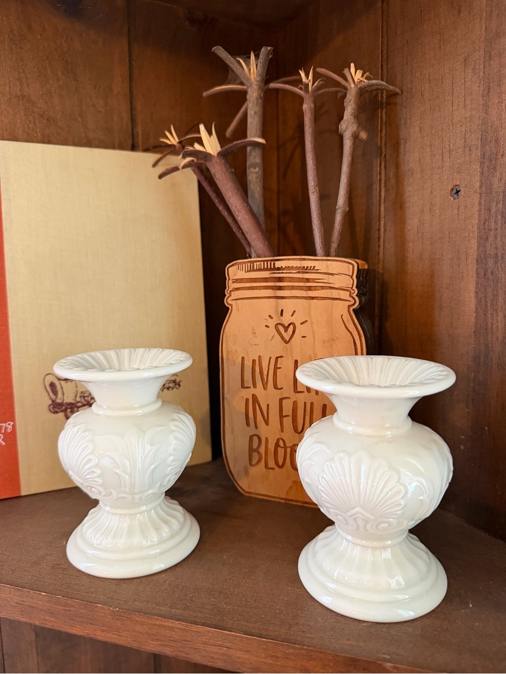 Lenox Ceramic Candle Holders - Pair